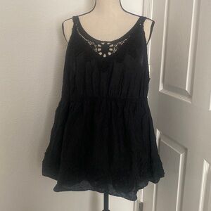 Vintage Torrid Black Babydoll Plus Size Top